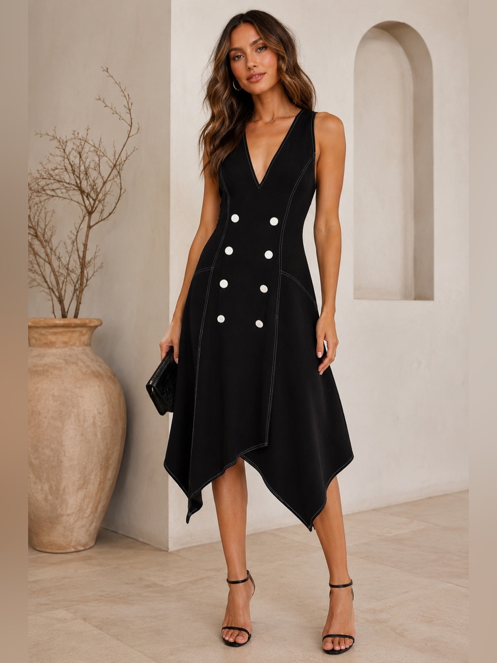 La‎ Maison Talulah NWT Twilight Black Asymmetrical Midi Dress